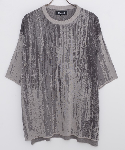 SILVER BULLET(シルバーバレット)の「『CavariA/キャバリア』Wジャガードオーバーサイズ5分袖クルー(Tシャツ/カットソー・メンズ・グレー/ブラック/ブルー/グレイッシュベージュ・L/M)」の20枚目の写真