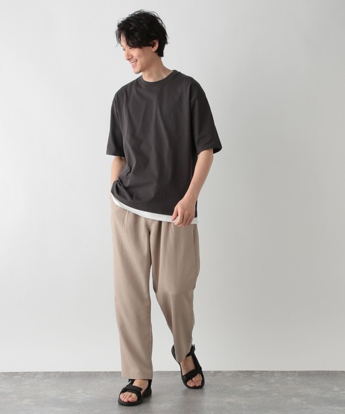 カラーリネンパンツ / BLACK / Waft ネコポス配送） タックハーフパンツ レディース レーヨンリネン