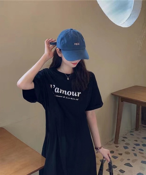 MAISON DE THERESE(メゾン ド テレーズ)の「Tシャツワンピース(ワンピース・レディース・グレー/モカ/ブラック/ホワイト/ブラック系1/ピンク/グレー系・M/L/XL)」の22枚目の写真