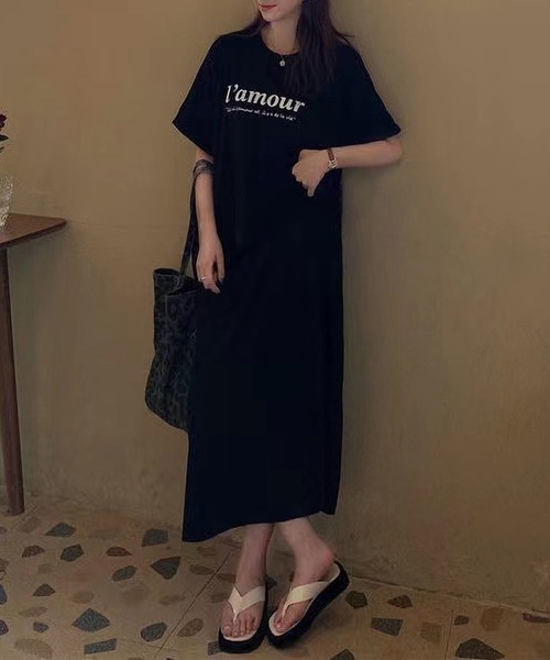 MAISON DE THERESE(メゾン ド テレーズ)の「Tシャツワンピース(ワンピース・レディース・グレー/モカ/ブラック/ホワイト/ブラック系1/ピンク/グレー系・M/L/XL)」の20枚目の写真