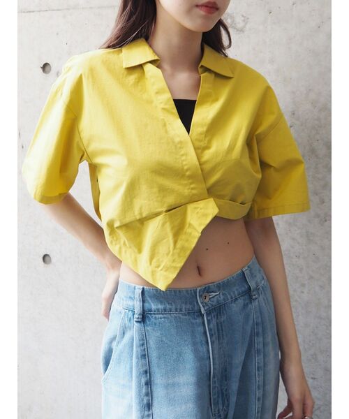 EVRIS（エヴリス）の「デザインウエストクロップドシャツ（シャツ/ブラウス・レディース・ブラック/イエロー/ホワイト・FREE）」の18枚目の写真