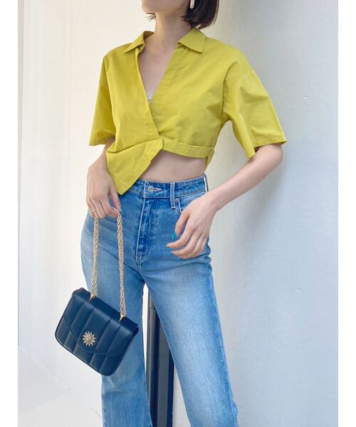 EVRIS（エヴリス）の「デザインウエストクロップドシャツ（シャツ/ブラウス・レディース・ブラック/イエロー/ホワイト・FREE）」の20枚目の写真