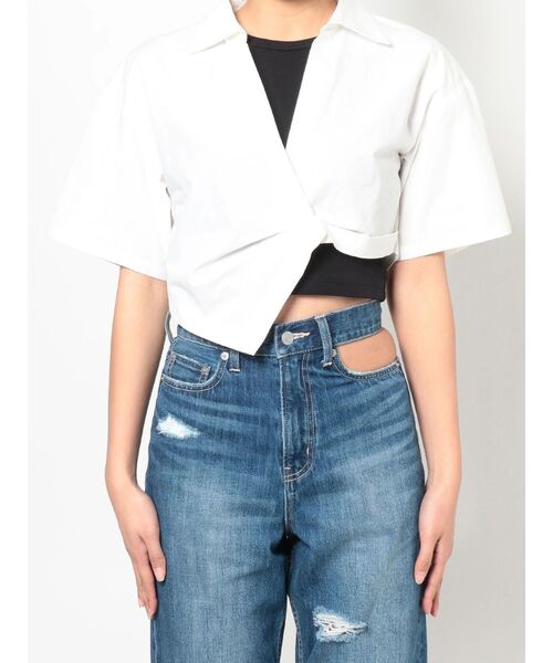 EVRIS（エヴリス）の「デザインウエストクロップドシャツ（シャツ/ブラウス・レディース・ブラック/イエロー/ホワイト・FREE）」の22枚目の写真