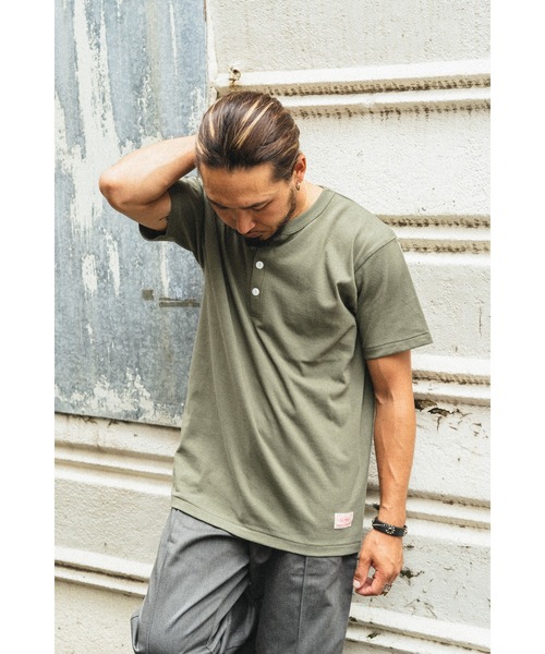 BIG MIKE(ビッグマイク)の「BIG MIKE ビックマイク classic henry neck ss tee クラシックヘンリーネックTシャツ //// 102328530(Tシャツ/カットソー・メンズ・ブルー系その他/ナチュラル/ネイビー/オリーブ/スミクロ/ヘザーグレー・XX-LARGE/X-LARGE/LARGE/MEDIUM)」の13枚目の写真