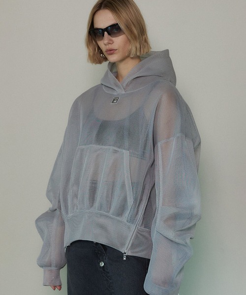 ダブルフェイスメッシュオーバーフーディ / Double Face Mesh Over