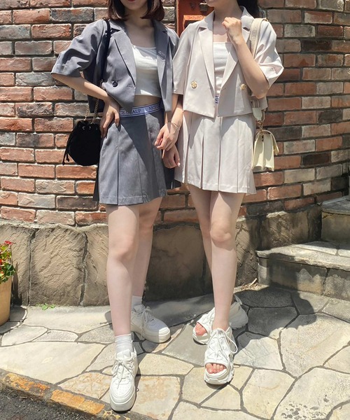 one after another NICE CLAUP(ワンアフターアナザーナイスクラップ)の「ロゴテーププリーツミニスカパン/セットアップアイテムあり(その他パンツ・レディース・アイボリー/ベージュ/ブラック/杢グレー・FREE)」の21枚目の写真