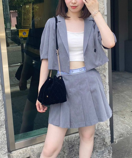 one after another NICE CLAUP(ワンアフターアナザーナイスクラップ)の「ロゴテーププリーツミニスカパン/セットアップアイテムあり(その他パンツ・レディース・アイボリー/ベージュ/ブラック/杢グレー・FREE)」の22枚目の写真