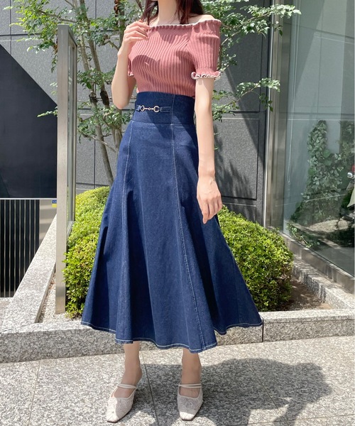 one way（ワンウェイ）の「フリルオフショルリブニット（Tシャツ/カットソー・レディース・アイボリー/ブラック/ブラウン/ピンク・FREE）」の12枚目の写真