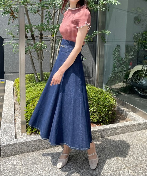 one way（ワンウェイ）の「フリルオフショルリブニット（Tシャツ/カットソー・レディース・アイボリー/ブラック/ブラウン/ピンク・FREE）」の6枚目の写真