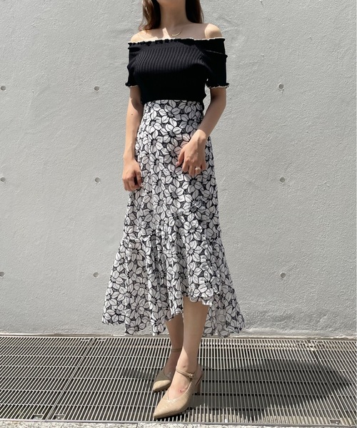 one way（ワンウェイ）の「フリルオフショルリブニット（Tシャツ/カットソー・レディース・アイボリー/ブラック/ブラウン/ピンク・FREE）」の22枚目の写真