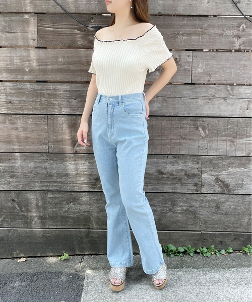 one way（ワンウェイ）の「フリルオフショルリブニット（Tシャツ/カットソー・レディース・アイボリー/ブラック/ブラウン/ピンク・FREE）」の11枚目の写真