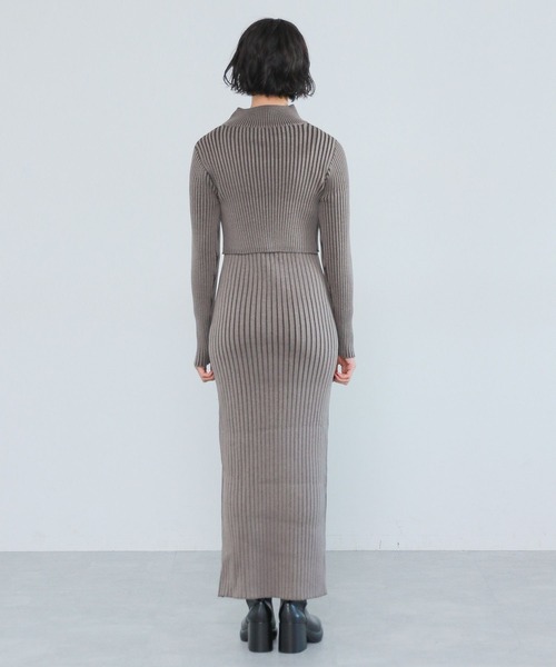 PAGEBOY（ページボーイ）の「ハイショクリブ2Pワンピース（ワンピース・レディース・ターコイズブルー/オフホワイト/モカ・FREE）」の14枚目の写真