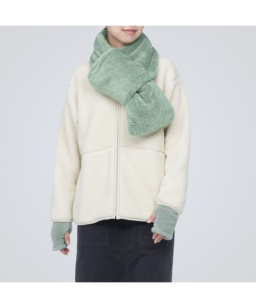 無印良品（ムジルシリョウヒン）の「再生ポリエステル　ボア　ボケッタブル　マフラー（マフラー・レディース・ブラウン系1/ブラック/ライトグリーン/アイボリー/ダークブラウン系・FREE）」の5枚目の写真