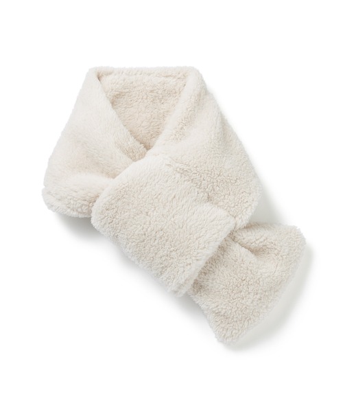 無印良品（ムジルシリョウヒン）の「再生ポリエステル　ボア　ボケッタブル　マフラー（マフラー・レディース・ブラウン系1/ブラック/ライトグリーン/アイボリー/ダークブラウン系・FREE）」の8枚目の写真