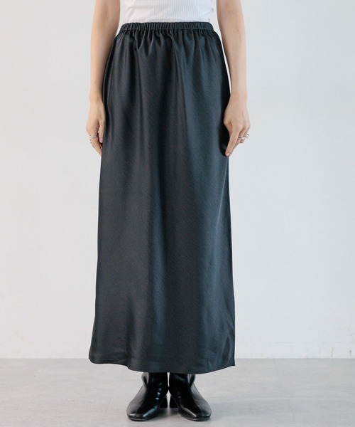 LEPSIM(レプシィム)の「ストレッチサテンスカート 971230(スカート・レディース・ブラック/アイボリー/カーキ/カーキブラウン/ブルー/グレー・TALL/FREE)」の8枚目の写真