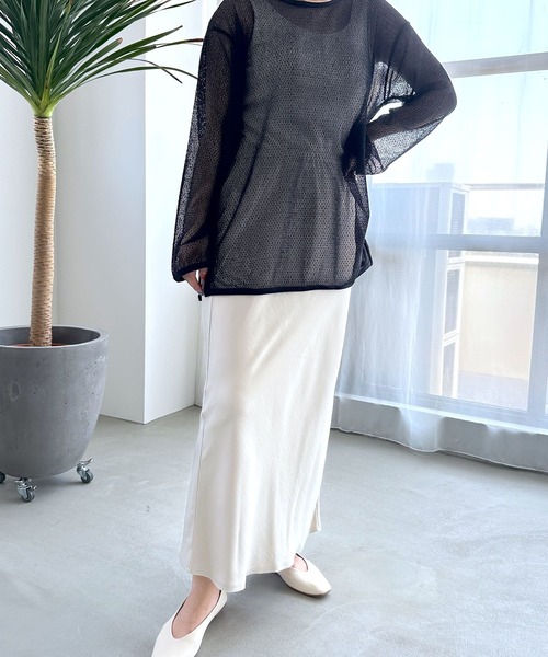 LEPSIM(レプシィム)の「ストレッチサテンスカート 971230(スカート・レディース・ブラック/アイボリー/カーキ/カーキブラウン/ブルー/グレー・TALL/FREE)」の19枚目の写真