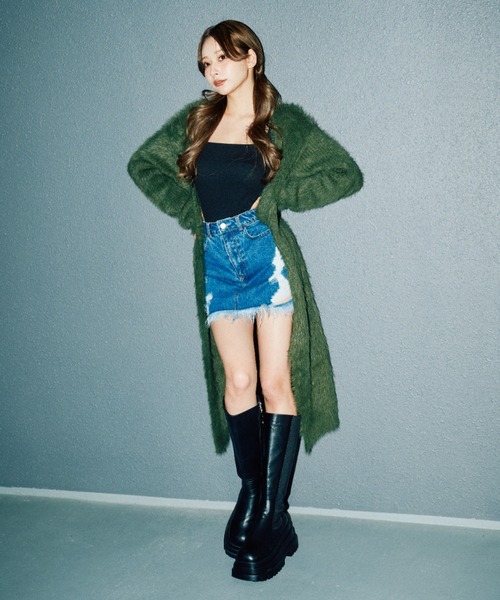 BLONDEY（ブロンディ）の「【PyunA. × BLONDEY】ダメージデニムミニスカート（スカート・レディース・ブルー/ブラウン・SMALL/X-SMALL/MEDIUM）」の13枚目の写真