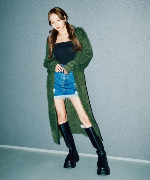 BLONDEY（ブロンディ）の「【PyunA. × BLONDEY】ダメージデニムミニスカート（スカート・レディース・ブルー/ブラウン・SMALL/X-SMALL/MEDIUM）」の14枚目の写真