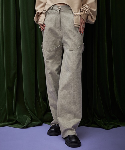 casane（カサネ）の「カッティング2wayパンツ（その他パンツ・レディース・チャコールグレー/ベージュ・2）」の9枚目の写真