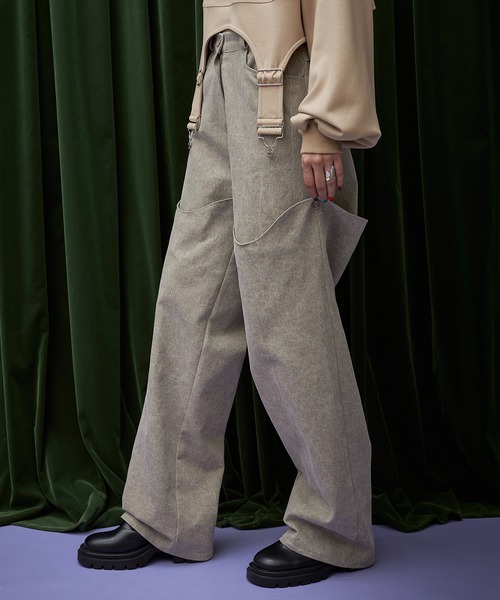 casane（カサネ）の「カッティング2wayパンツ（その他パンツ・レディース・チャコールグレー/ベージュ・2）」の10枚目の写真