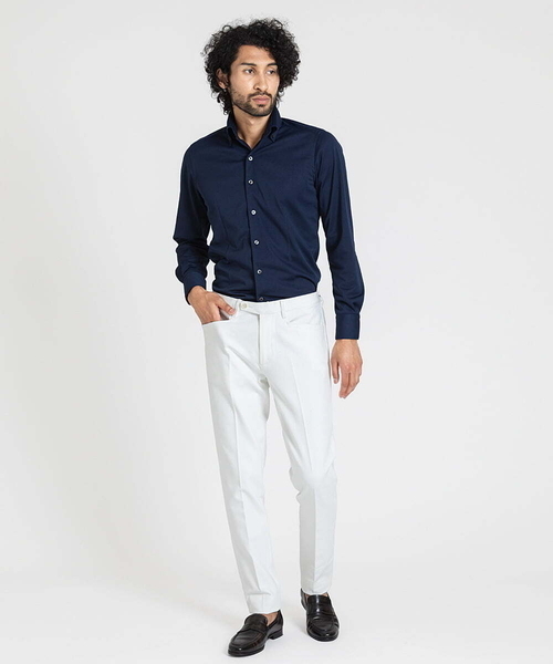 MICHEL KLEIN HOMME (ミッシェルクランオム)の「【2023年モデル】《日本製》イージーケアドレスシャツ(シャツ/ブラウス・メンズ・ホワイト/ネイビー・X-LARGE/LARGE/MEDIUM)」の10枚目の写真