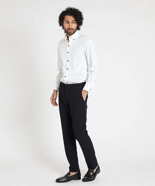 MICHEL KLEIN HOMME (ミッシェルクランオム)の「【2023年モデル】《日本製》イージーケアドレスシャツ(シャツ/ブラウス・メンズ・ホワイト/ネイビー・X-LARGE/LARGE/MEDIUM)」の13枚目の写真