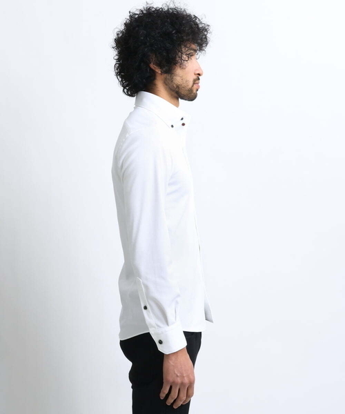 MICHEL KLEIN HOMME (ミッシェルクランオム)の「【2023年モデル】《日本製》イージーケアドレスシャツ(シャツ/ブラウス・メンズ・ホワイト/ネイビー・X-LARGE/LARGE/MEDIUM)」の3枚目の写真