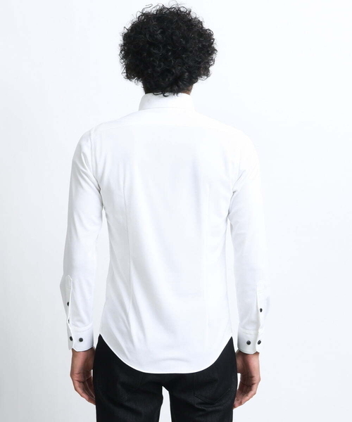 MICHEL KLEIN HOMME (ミッシェルクランオム)の「【2023年モデル】《日本製》イージーケアドレスシャツ(シャツ/ブラウス・メンズ・ホワイト/ネイビー・X-LARGE/LARGE/MEDIUM)」の4枚目の写真