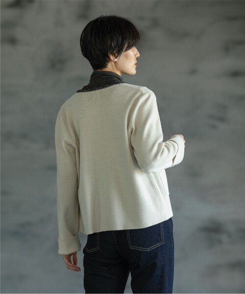 OPAQUE.CLIP（オペークドットクリップ）の「◆配色ブレード金ボタンニットカーディガン【洗濯機洗い可】（カーディガン/ボレロ・レディース・ブラック/ピンク系/アイボリー・40/36/38）」の17枚目の写真