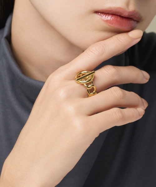 ciite' surgical stainless（シーテサージカルステンレス）の「【 金属アレルギー対応 】 マンテルデザインリング サージカルステンレス 316L（リング・レディース・シルバー/ゴールド・11号/13号）」の7枚目の写真