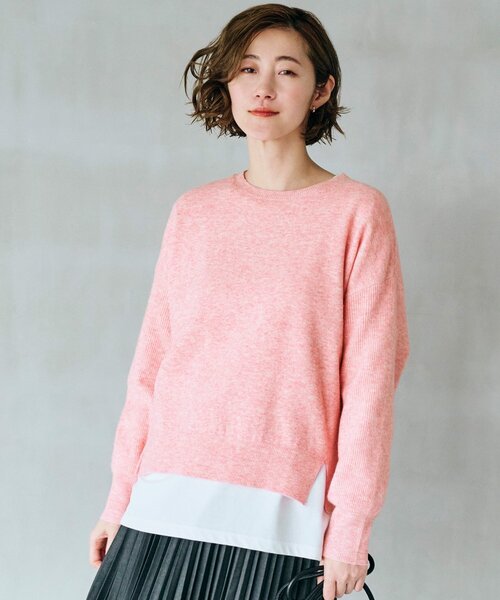 grove（グローブ）の「◆秋から冬まで活躍！ブレンドもちもちニット（ニット/セーター・レディース・ダークブラウン/アイボリー/ピンク系/グリーン/ライトベージュ/グレー・02/03/01/05/04）」の6枚目の写真