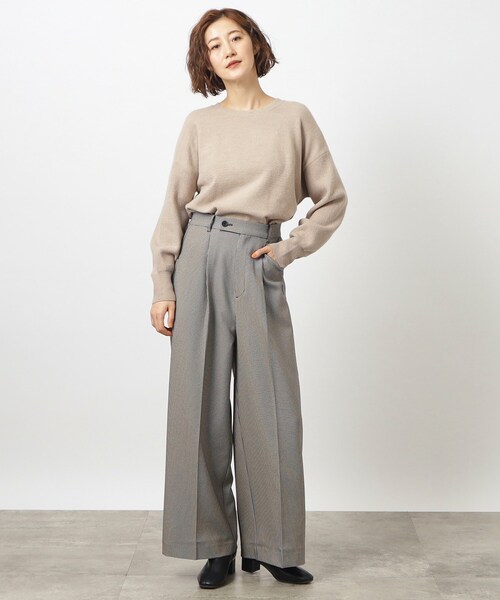 grove（グローブ）の「◆秋から冬まで活躍！ブレンドもちもちニット（ニット/セーター・レディース・ダークブラウン/アイボリー/ピンク系/グリーン/ライトベージュ/グレー・02/03/01/05/04）」の13枚目の写真