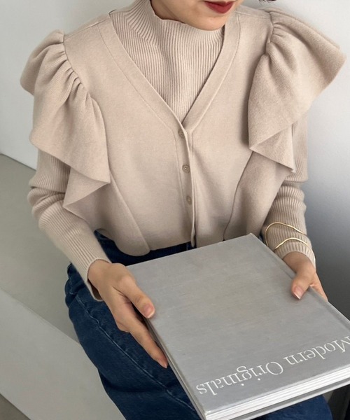 LOWRYS FARM（ローリーズファーム）の「マルチＷＡＹフリル２ＰＬＳ　970326（ニット/セーター・レディース・パープル/ブラウン/ブラック/ベージュ/ブルー・FREE）」の17枚目の写真