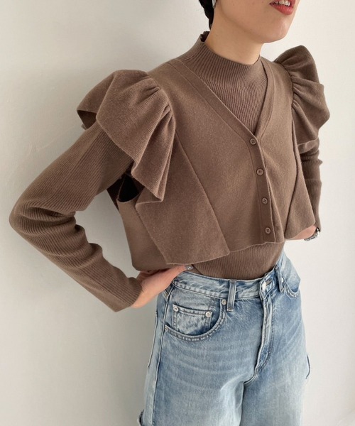 LOWRYS FARM（ローリーズファーム）の「マルチＷＡＹフリル２ＰＬＳ　970326（ニット/セーター・レディース・パープル/ブラウン/ブラック/ベージュ/ブルー・FREE）」の10枚目の写真