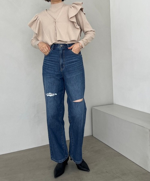 LOWRYS FARM（ローリーズファーム）の「マルチＷＡＹフリル２ＰＬＳ　970326（ニット/セーター・レディース・パープル/ブラウン/ブラック/ベージュ/ブルー・FREE）」の18枚目の写真