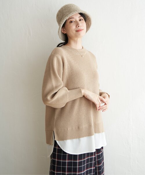 ikka(イッカ)の「シャギーハット(ハット・レディース・ベージュ/ブラック・FREE)」の8枚目の写真