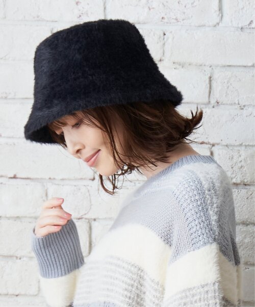 ikka(イッカ)の「シャギーハット(ハット・レディース・ベージュ/ブラック・FREE)」の2枚目の写真