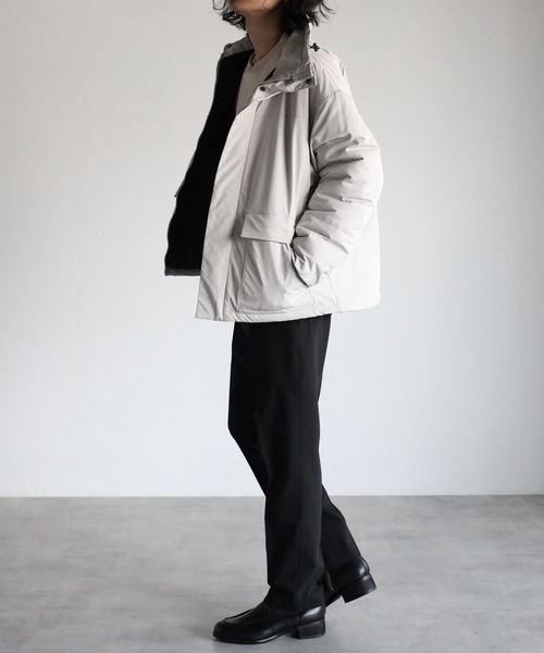 CREARE -LINO-（クレアーレリノ）の「【防寒性抜群】中綿 スタンドネック オーバーサイズ アウター/ブルゾン/ダウンジャケット<ユニセックス>（その他アウター・メンズ・ネイビー/アイボリー/グレー/ブラック・S/L/M）」の15枚目の写真