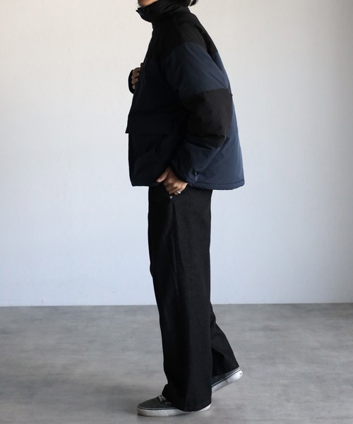 argue オーバーボタンダウンブルゾン セール】【防寒性抜群】中綿 スタンドネック オーバーサイズ