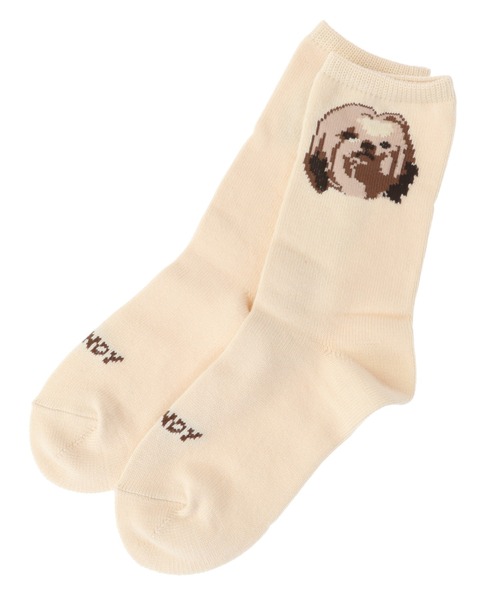 Candy Stripper（キャンディストリッパー）の「FUNNY PUPPY ソックス（ソックス/靴下・レディース・アイボリー/ブラック/レッド・FREE）」の4枚目の写真