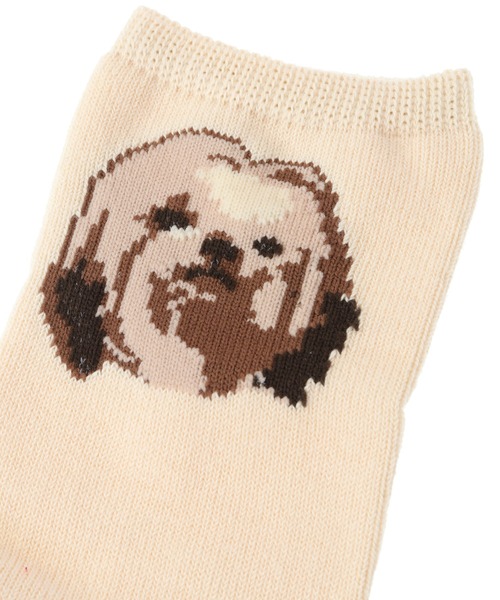 Candy Stripper（キャンディストリッパー）の「FUNNY PUPPY ソックス（ソックス/靴下・レディース・アイボリー/ブラック/レッド・FREE）」の9枚目の写真