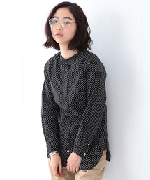 BEAMS BOY | ●BEAMS BOY / ドット バンドカラー ロングシャツ ◆(シャツ/ブラウス)