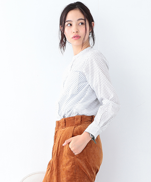 BEAMS BOY(ビームスボーイ)の「BEAMS BOY / ドット バンドカラー ロングシャツ(シャツ/ブラウス・レディース・ホワイト/ブラック・ONE SIZE)」の14枚目の写真