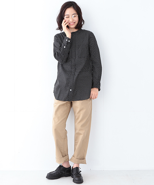 BEAMS BOY(ビームスボーイ)の「BEAMS BOY / ドット バンドカラー ロングシャツ(シャツ/ブラウス・レディース・ホワイト/ブラック・ONE SIZE)」の19枚目の写真