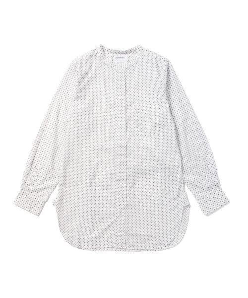 BEAMS BOY(ビームスボーイ)の「BEAMS BOY / ドット バンドカラー ロングシャツ(シャツ/ブラウス・レディース・ホワイト/ブラック・ONE SIZE)」の3枚目の写真