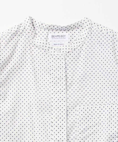 BEAMS BOY(ビームスボーイ)の「BEAMS BOY / ドット バンドカラー ロングシャツ(シャツ/ブラウス・レディース・ホワイト/ブラック・ONE SIZE)」の5枚目の写真