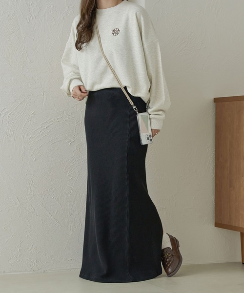 Ambre Neige(アンブルネージュ)の「ロゴ刺繍スウェット/WEB/EC限定商品(スウェット・レディース・アイボリー/ライトグレー・FREE)」の12枚目の写真