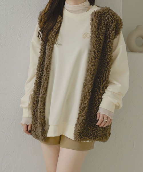 Ambre Neige(アンブルネージュ)の「ロゴ刺繍スウェット/WEB/EC限定商品(スウェット・レディース・アイボリー/ライトグレー・FREE)」の22枚目の写真