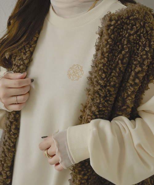 Ambre Neige(アンブルネージュ)の「ロゴ刺繍スウェット/WEB/EC限定商品(スウェット・レディース・アイボリー/ライトグレー・FREE)」の21枚目の写真