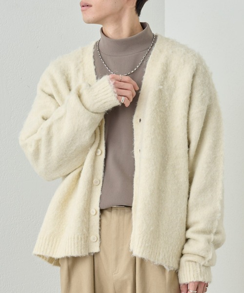 COLONY 2139（コロニートゥーワンスリーナイン）の「モヘアライクシャギーカーディガン（カーディガン/ボレロ・メンズ・ブルー/チャコールグレー/アイボリー・LARGE/MEDIUM）」の3枚目の写真